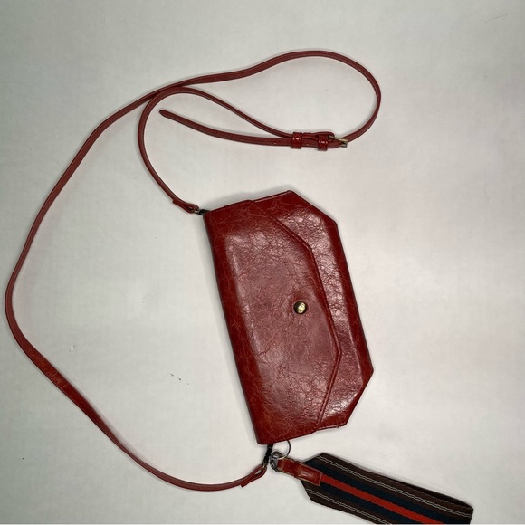 Anthropologie Red Crossbody Bag with Tassel Detail - Picture 2 of 9